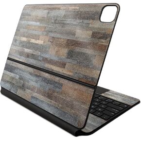Glossy Glitter Skin Compatible with Apple Magic Keyboard for iPad Air 13-inch (M2) 2024 - Gray Wood - Premium 3M Vinyl Protective Wrap Decal Cover - Easy to Apply | Crafted in The USA by MightySkins