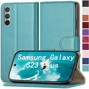 for Samsung Galaxy S23 Plus Phone case[RFID Blocking Leather],[3 Credit Card Slot] Flip Folio Book Shockproof Protector,Holder Stand Cases,Women Men for Samsung S23Plus Wallet Cover,Red