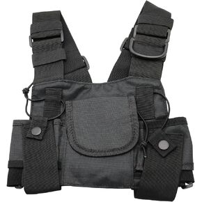 Radio Shoulder Holster Chest Harness Holder Vest Rig for Two Way Radio Chest Front Pack Pouch Universal Walkie Talkies Case
