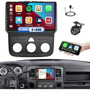 [4+64G] 8-Core Android 13 Car Stereo for Dodge Ram 1500 2500 3500 2013-2018(Manual AC) with Carplay&Android Auto,9 Inch Car Radio with Mirror Link Bluetooth FM/RDS WiFi GPS SWC Dual USB+Backup Camera in Saudi Arabia