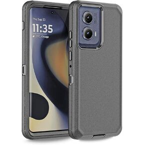 Anloes Case for Moto Motorola Edge 5G 2024, Phone Case Heavy Duty Shockproof Rugged Protective, 3 in 1 Bumper Cover (Black)
