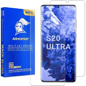 ArmorSuit 2 Pack Anti-Glare Screen Protector Designed for Samsung Galaxy S20 Ultra 5G (6.9") Case Friendly MilitaryShield Ultrasonic Fingerprint Compatible Matte Film - Made in USA