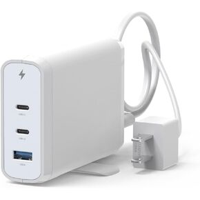 140W USB C Power Adapter,Mac Book Pro Charger,GaN 3-Port PD3.1(140W max),Compatible with Mac Book Pro/Air 16,15,14,13 Inch,Laptop, iPad, iPh(with 3.1PD C-C Fast Cable)