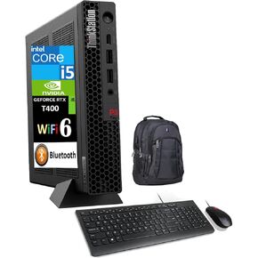 Lenovo ThinkStation P3 Workstation Mini Desktop (Intel i5-13500T, T400 4GB, 16GB DDR5, 2x512GB SSD R1 (512GB), WiFi 6, Bluetooth 5.2, 230W PSU, RJ-45, Win 11 Pro) w/Premium Backpack