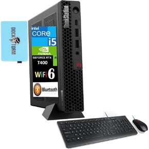 Lenovo ThinkStation P3 Workstation Mini Desktop (Intel i5-13500T, T400 4GB, 32GB DDR5, 8TB PCIe SSD, WiFi 6, Bluetooth 5.2, 230W PSU, RJ-45, 1x DP; 3X mDP, Win 11 Pro) w/DKZ USB Port Expander