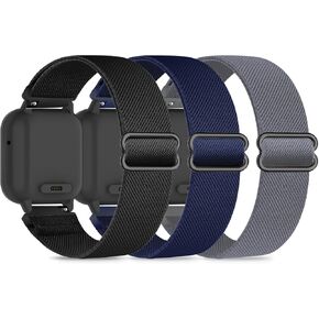 Sunnyson 3 Pack Stretchy Nylon Bands Compatible with Gizmo Watch 3 2 1/Gabb Watch 3 2 1/SyncUP kids Watch/Cosmo JrTrack 3/2 SE/2/1 Smartwatch, Quick Release Breathable Band Replacement for Kids