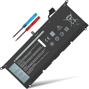 9370 Battery 9380 DXGH8, 7.6V 52Wh for Dell XPS 13 9370 9380 2019, Inspiron 13 5390 5391 7390 7391 2-in-1, Latitude 3301 E3301 Vostro 5390 5391, H754V G8VCF G8VCF6C HK6N5 P113G001 P82G P82G001