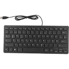 78 Key Computer Keyboard, Full Size Wired Keyboard Mute Ultra Thin Wired Computer Keyboard with USB Interface Mini Ergonomic Keyboards Small Language Keyboard for Desktop Computer(German)