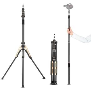 Phone Tripod, 87.4in Maximum Height Portable Carbon Fiber Photography Tripod Stand Light Stand Tripod Stand with 5 Adjustable Sections 6.6lbs Load Capacity for Versatile Use