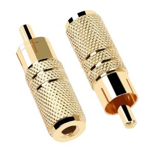 PNGKNYOCN RCA to 3.5MM TS Audio Adapter,Gold Plated RCA Male Audio Plug to 2-Pole 3.5mm 1/8" Mono Female Jack Adaptor Connector for Headphones,Speakers and More(2-Pack)