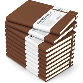 Hardcover Journal Notebooks, 10 Packs A5 Lined Journals Bulk for Writing 200 Pages/100Sheets, 8.4 x 5.8 inch, 10 Colors Classic Ruled Notebook for Work/Travel/College/Note Taking