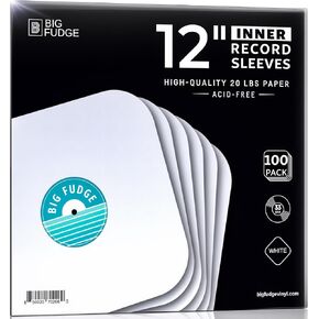 Big Fudge Vinyl Record Outer Sleeves - 100x Crystal Clear LP Album Covers in High-Density Polypropylene - Transparent Protective Cover for 12" Records - 3 mil Thick - Vinyl Record Sleeves