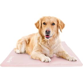 غطاء حصيرة تبريد الكلاب من The Green Pet Shop - كبير، بيج/وردي - يحمي وسادة الحيوانات الأليفة الرائعة الخاصة بك من الأوساخ والتلف - يمكن غسله في الغسالة