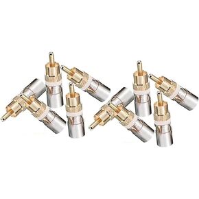 Emerson RG-59 Dual/Tri/Quad RCA Compression Connectors - White (10 Pack)