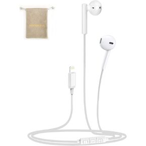 Bass Stereo Sound Wired Lightning Headphones Compatible with iPhone14 13 12 /iPad/iPod,MFi Certified Earbuds in-Ear Earphones with Microphone and Volume Control