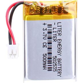 3.7V Lipo Battery 500mAh Rechargeable Lithium ion Polymer Battery 502535 Lithium Polymer ion Battery with JST Connector