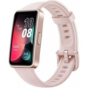 HUAWEI Watch Band 8 Smartwatch 1.47" AMOLED with Silicone Strap 14-Day Battery Life, Heart Monitoring, Waterproof – Sakura Pink