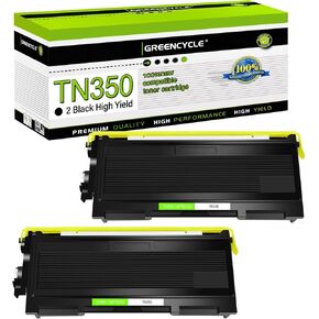 greencycle 2 Pack TN350 TN-350 Black Toner Cartridge Compatible for Brother HL-2070N HL-2040 MFC-7420 MFC-7820n intellifax-2820 Intellifax-2920 DCP-7020 MFC-7220 Laser Printers