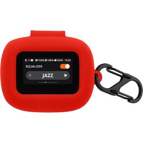 kwmobile Silicone Cover Compatible with JBL Live Flex 3 / Live Buds 3 / Live Beam 3 - Case Cover Stick-On Skin with Clip - Black