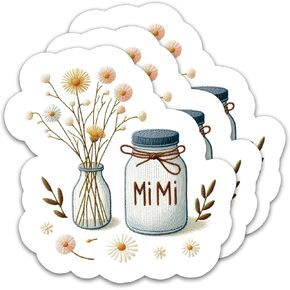 (3Pcs) Retro Floral Nana Sticker Grandma Sticker Perfect for Moms Mimi Nana Grandmother Mother's Day – Waterproof Vinyl Decal for Book Laptop Phones Tumbler Water Bottles, Size 3 x 2.2 Inch