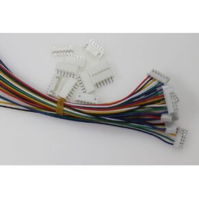 HSF 10 مجموعات JST XH 2.54 مم 26 AWG 6 دبوس موصل التوصيل ذكر مع 200 مم أحمر أسود أصفر أبيض أخضر أزرق سلك كابل موصل طرفي و10 قطع موصل أنثى للأجهزة المنزلية وما إلى ذلك