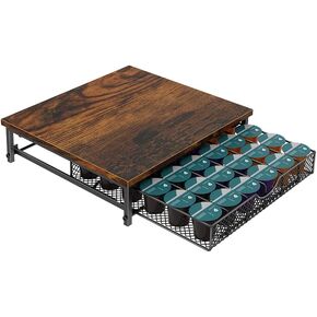 Coffee Pod Drawer Holder for K Pod Coffee Pods Holder for Counter 36 Capacity Pods Storage Organizer for Coffee Capsule Storage with Sliding Baskets for Coffee Station Black