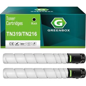 GREENBOX Remanufactured TN319 Black Toner Cartridge Replacement for Konica A11G130 TN216 Toner for Minolta Bizhub C360 C220 C280 Printer (29,000 Pages High Yield, 2 Black)