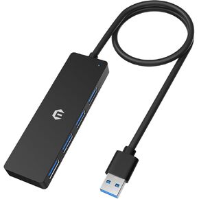 USB 3.0 Hub, 4 Port USB Hub, Rapid 5Gbps Data Transmission, Seamlessly Connect Laptop, Flash Drive, Hard Drive, Console, Printer, Camera, Keyboard, and Mouse