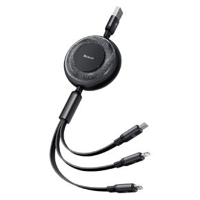 mcdodo Stars 66W/6A Multi Charging Cable,Retractable Coiled Multi Charging Cable 3 in 1 Charger Cord with USB C/Lightning/Micro USB Port for iPhone 15/15 Pro/15 Pro Max,Samsung Galaxy S23,iPad,Kindle