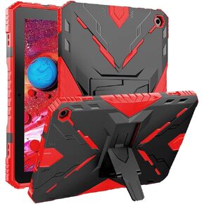 for Kindle Fire HD 8 Case/HD 8 Plus Case 2020 Release 10th Generation,Kickstand Heavy Duty Armor Defender Cover (Blue)