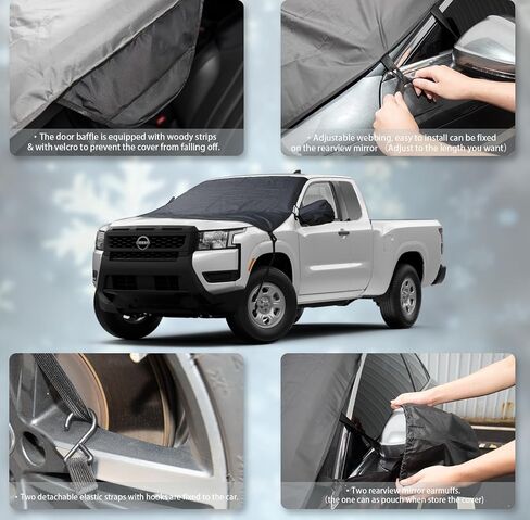 INSAUTO Ultimate Windshield Cover for Ice and Snow - All Weather Durable Oxford Fabric Frost Guard Car Front Window Cover Ice Protector for SUV, Sedan Winter Accessories- Small (65"X47") in Saudi Arabia