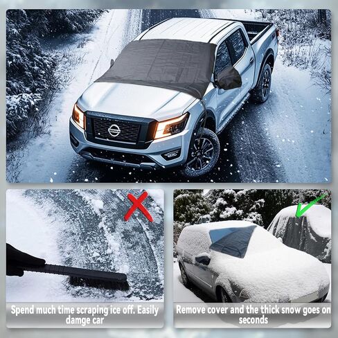 INSAUTO Ultimate Windshield Cover for Ice and Snow - All Weather Durable Oxford Fabric Frost Guard Car Front Window Cover Ice Protector for SUV, Sedan Winter Accessories- Small (65"X47") in Saudi Arabia