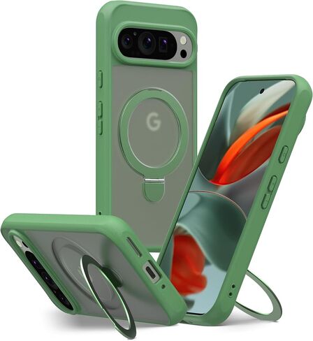 JIC MagStand Series - for Pixel 9 Pro XL Case - Black Protective Kickstand Phone Cover - [Unique Stand for Vertical and Horizontal View] - [Built-in Magnets for Magsafe] in Saudi Arabia