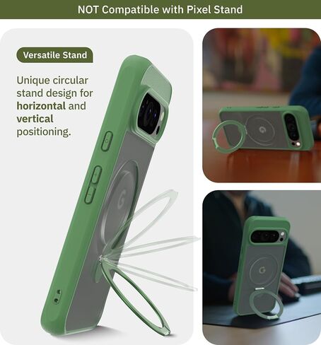 JIC MagStand Series - for Pixel 9 Pro XL Case - Black Protective Kickstand Phone Cover - [Unique Stand for Vertical and Horizontal View] - [Built-in Magnets for Magsafe] in Saudi Arabia