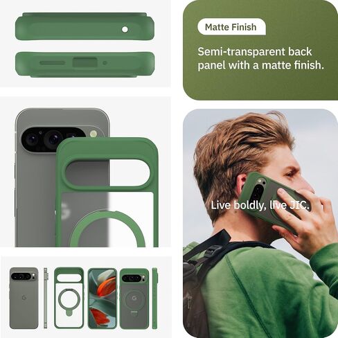 JIC MagStand Series - for Pixel 9 Pro XL Case - Black Protective Kickstand Phone Cover - [Unique Stand for Vertical and Horizontal View] - [Built-in Magnets for Magsafe] in Saudi Arabia