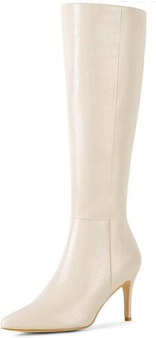 Perphy Pointed Toe Stone Printed Boot Stiletto Heel Knee High Boots for Women in Saudi Arabia