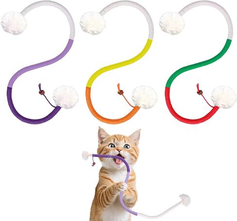 6Pcs Cat Catnip Toys for Indoor Kitten Cat, Scratch Interactive Cat Toy with Catnip, Cotton Rope Silvervine Chew Toys, Cleaning Teeth Stick Cat Dental Care, Cat Kicker Toys for All Age& Breeds in Saudi Arabia