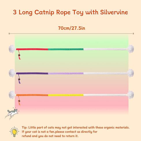 6Pcs Cat Catnip Toys for Indoor Kitten Cat, Scratch Interactive Cat Toy with Catnip, Cotton Rope Silvervine Chew Toys, Cleaning Teeth Stick Cat Dental Care, Cat Kicker Toys for All Age& Breeds in Saudi Arabia