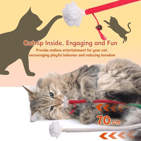 6Pcs Cat Catnip Toys for Indoor Kitten Cat, Scratch Interactive Cat Toy with Catnip, Cotton Rope Silvervine Chew Toys, Cleaning Teeth Stick Cat Dental Care, Cat Kicker Toys for All Age& Breeds in Saudi Arabia