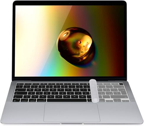 غطاء لوحة المفاتيح kwmobile متوافق مع Apple MacBook Air 13 بوصة 2018 2019 2020 A1932 - QWERTY (إسبانيا) غطاء لوحة المفاتيح من السيليكون - شفاف in Saudi Arabia