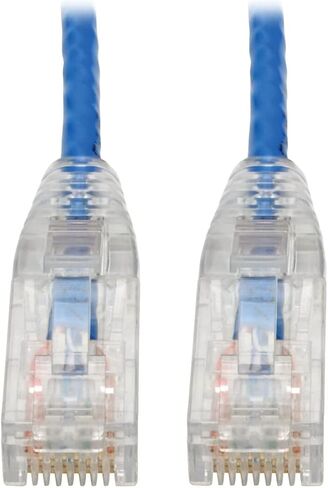 كابل توصيل Tripp Lite Cat6 UTP (RJ45)، M/M، كابل إيثرنت Cat6، جيجابت (1 جيجابت في الثانية)، مصبوب، نحيف، أزرق، 8 بوصة (N201-S8N-BL) in Saudi Arabia