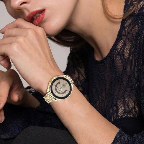 أساور متوافقة مع ساعة Samsung Galaxy Watch 7/6 / 5/4 / FE 40 مم / 44 مم / 5 Pro 45 مم، 20 مم حزام معدني من حجر الراين الماسي مع غطاء حماية وسوار بديل للنساء والرجال in Kuwait