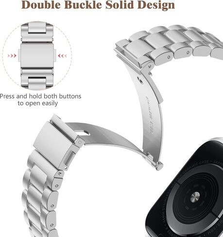 2 Pack Slim Stainless Steel Band & Milanese Mesh Strap Compatible with Apple Watch Band 38mm 40mm 41mm 42mm(s10), Thin Metal Replacement Bands for iWatch Series SE 10 9 8 7 6 5 4 3 2 1 in Saudi Arabia