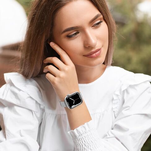 2 Pack Slim Stainless Steel Band & Milanese Mesh Strap Compatible with Apple Watch Band 38mm 40mm 41mm 42mm(s10), Thin Metal Replacement Bands for iWatch Series SE 10 9 8 7 6 5 4 3 2 1 in Saudi Arabia