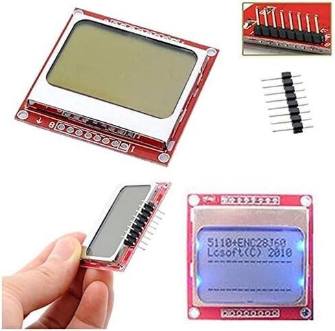 RedTagCanada وحدة LCD شاشة عرض محول الإضاءة الخلفية البيضاء PCB 84 * 48 84x84 5110 5110 شاشة متوافقة مع Arduino in Saudi Arabia