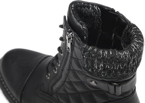 أحذية DECARSDZ النسائية الأنيقة للكاحل باللون الأسود برباط للدراجة النارية in Kuwait