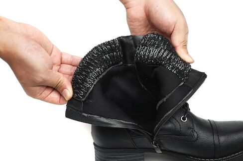 أحذية DECARSDZ النسائية الأنيقة للكاحل باللون الأسود برباط للدراجة النارية in Kuwait