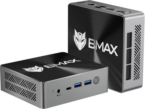 Bmax Mini PC B8 Plus Intel Core i5-12600H (حتى 4.5 جيجا هرتز، 12C/16T) 24 جيجا LPDDR5/512 جيجا NVMe SSD كمبيوتر صغير 4K/60 هرتز Type-C/HDMI كمبيوتر مكتبي صغير ثلاثي العرض WiFi5 BT5.0 in Kuwait