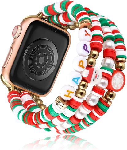 Natural Stone Beaded Bracelet Compatible with Apple Watch Band 38mm 40mm 41mm 42mm 44mm 45mm 46mm 49mm Women Series 10 9 8 7 SE Ultra 2 Series 6/5/4, Fashion Stretch Fancy Watch Strap for iWatch Band Series 3/2/1 in Saudi Arabia
