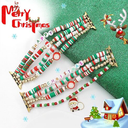 Natural Stone Beaded Bracelet Compatible with Apple Watch Band 38mm 40mm 41mm 42mm 44mm 45mm 46mm 49mm Women Series 10 9 8 7 SE Ultra 2 Series 6/5/4, Fashion Stretch Fancy Watch Strap for iWatch Band Series 3/2/1 in Saudi Arabia
